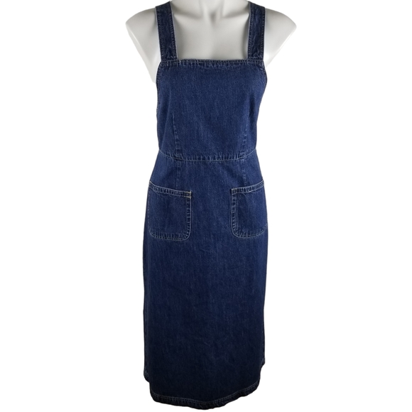 GAP Dresses & Skirts - Vintage Gap Overall Midi Jean Denim Y2K Dress Women's Size 6